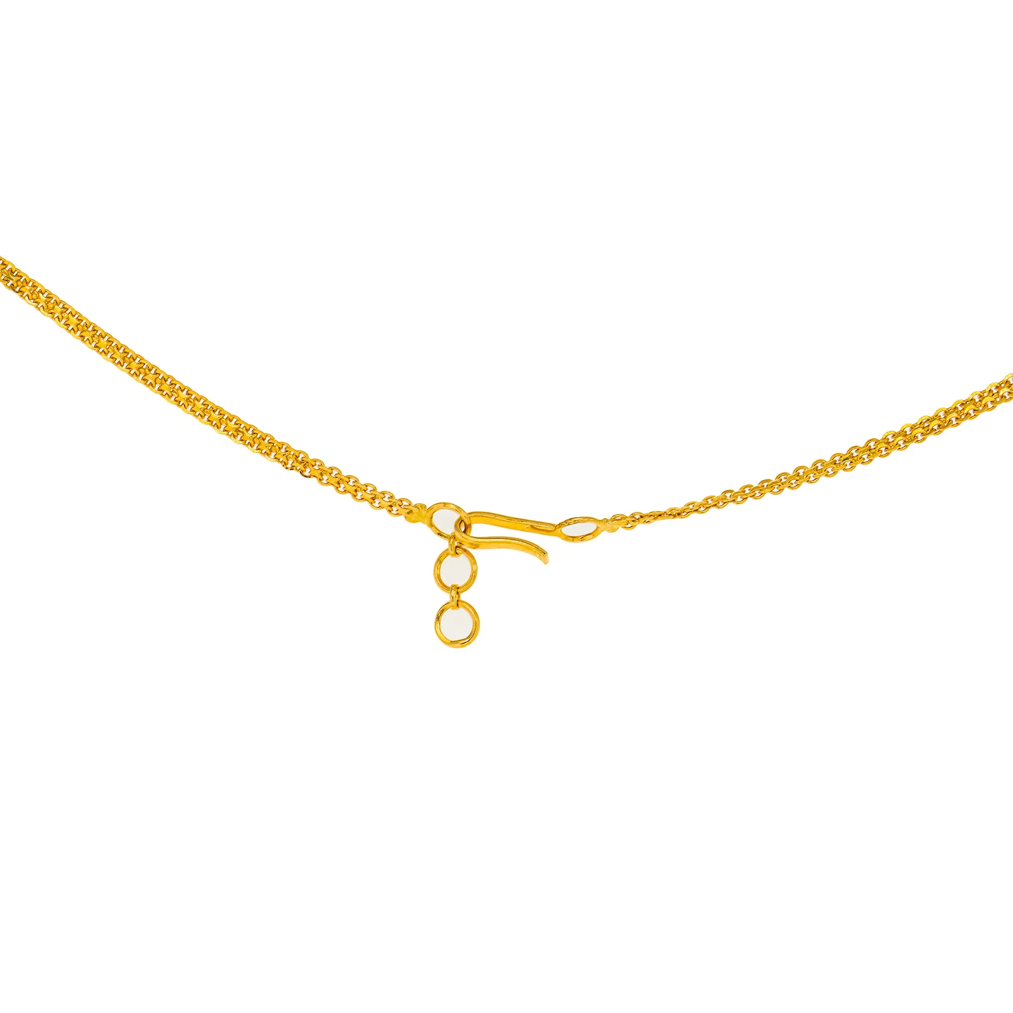 22K Yellow Gold 20 Inch Temple Necklace w/ Emerald, Ruby, CZ, Pearls & Sapphires (46.7gm)