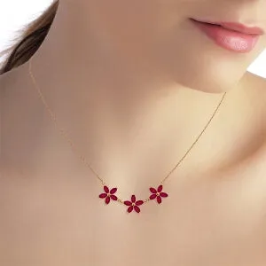 5 Carat 14K Solid Rose Gold Necklace Natural Ruby