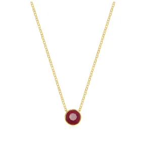 Birthstone Solitaire Necklace-July Ruby