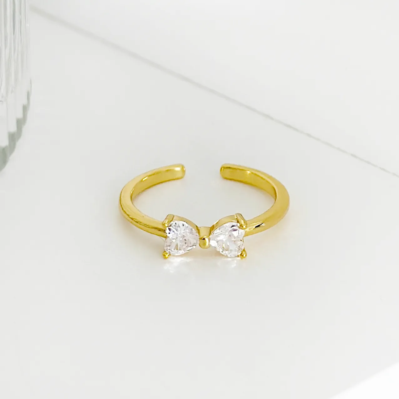 Crystal Bow Ring - Clear