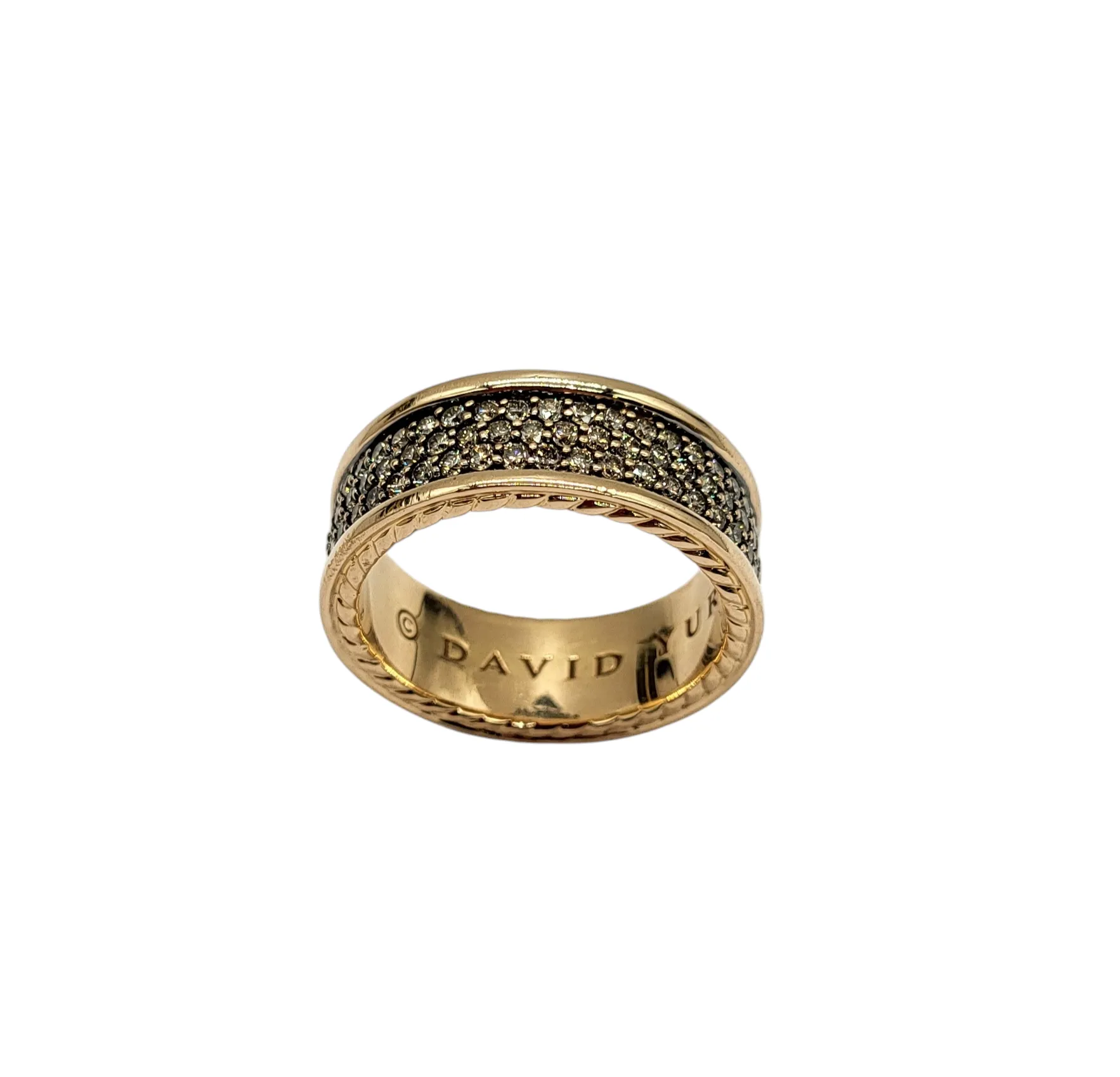 David Yurman 18 Karat Rose Gold Diamond Infinity Band