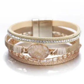 Druzy Leather Bracelet