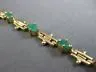 ESTATE 2.40CT AAA EMERALD 14KT YELLOW GOLD BY THE YARD FILIGREE TENNIS BRACELET