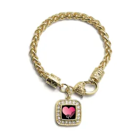 Gold Auntie Square Charm Braided Bracelet