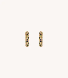 Green Speckled Hoop Earrings