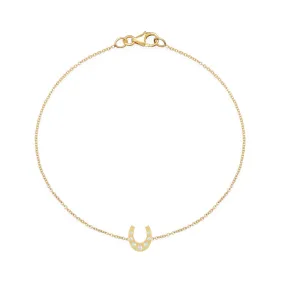 Mini Horseshoe Bracelet with Diamond Accents