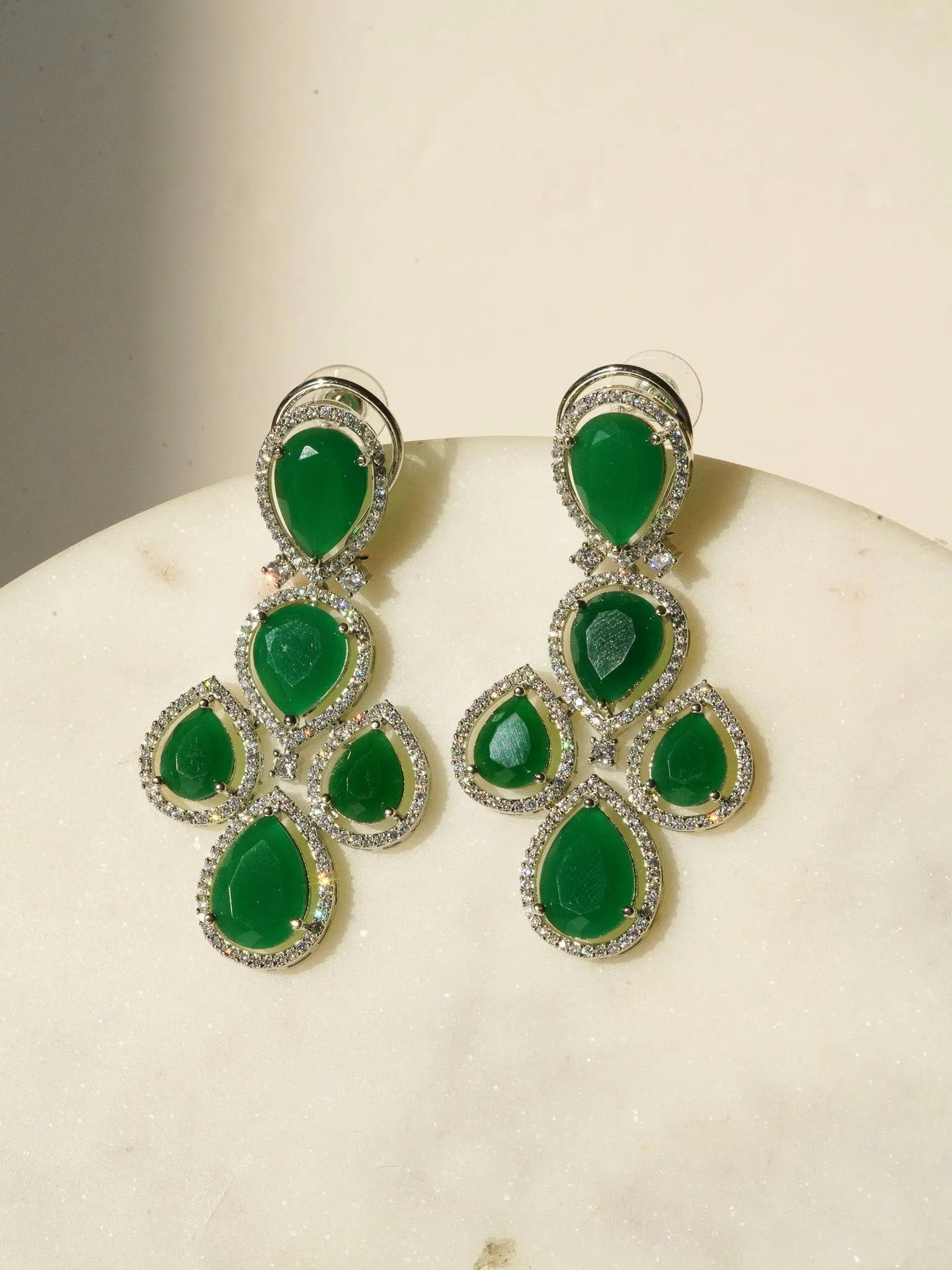 Niara- Tripple Layer Diamante Accent AD Necklace Set