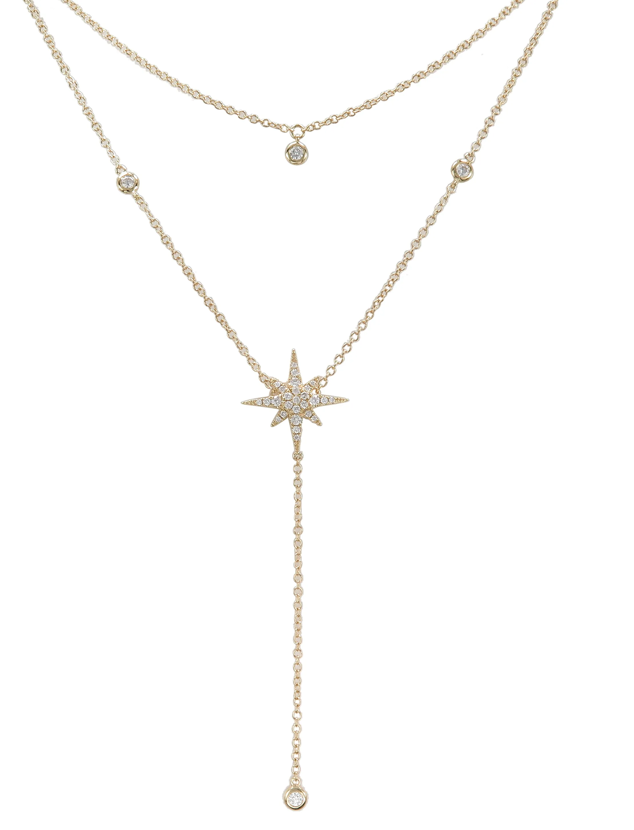 North Star Diamond Sapphire Center Pendant Necklace