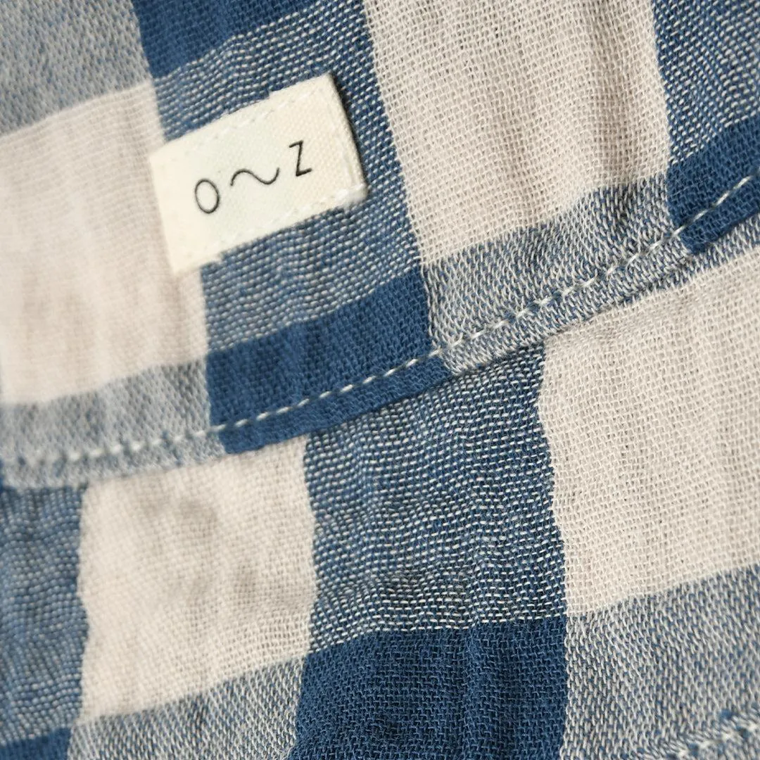 Organic Zoo Bucket Sun Hat  - Blue Gingham - Pottery
