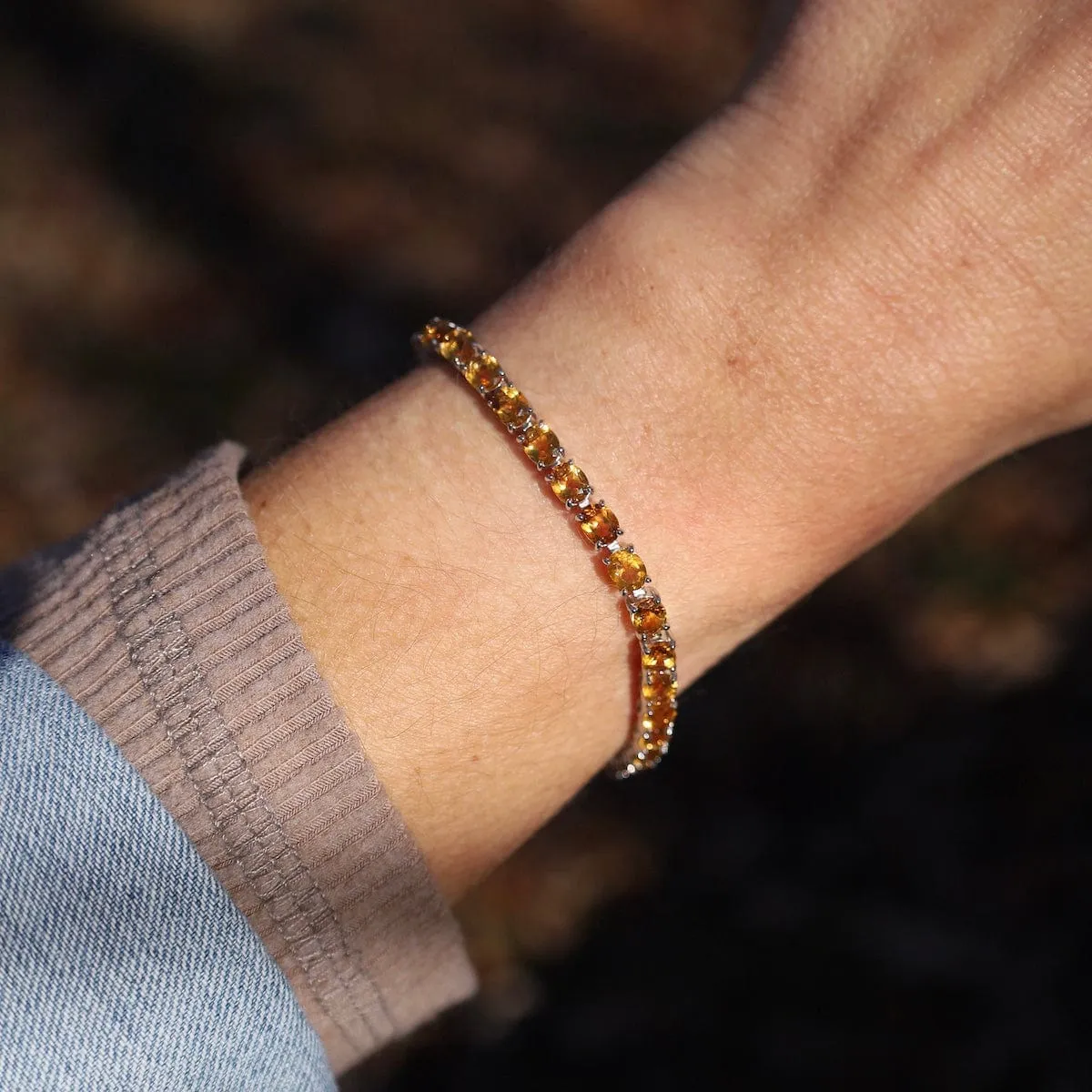 Oval Citrine Tennis Bracelet