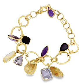 Pink Amethyst, Amethyst & Citrine Bracelet