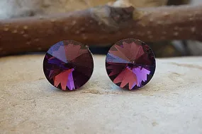 Purple Studs Amethyst Earrings