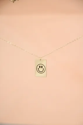 smiley face necklace { silver   gold }