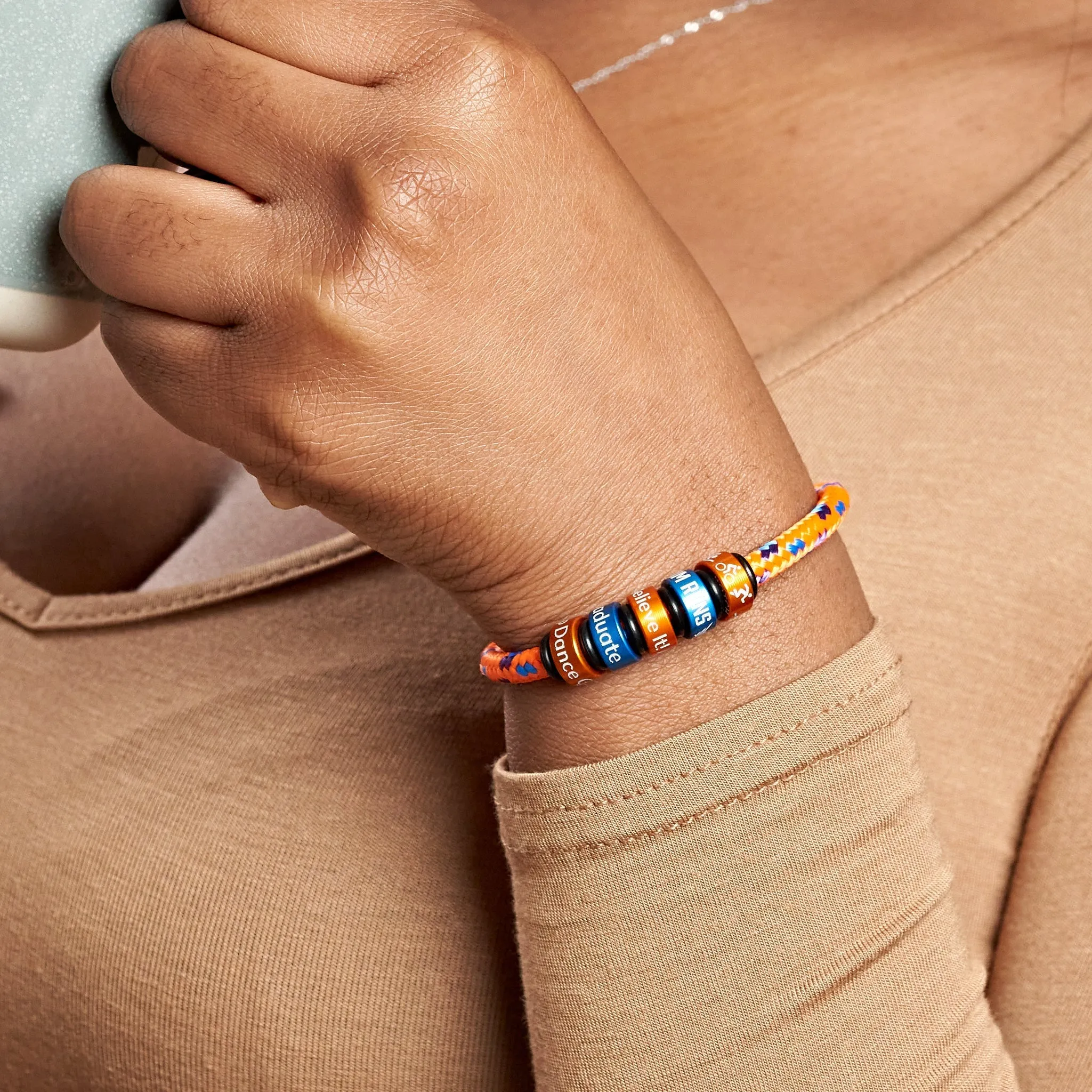 This Woman Runs OceanYarn NOTCH Bracelet - Coral Crush with Stainless Steel Clasp