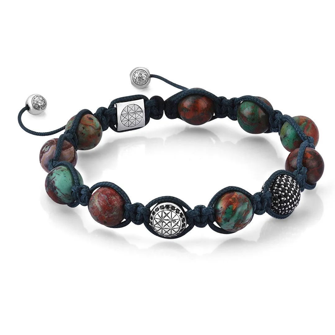 Zenith Beaded Macrame Bracelet - Silver